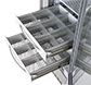 Pull-out aluminum drawer with dividers for models 600 2T-3